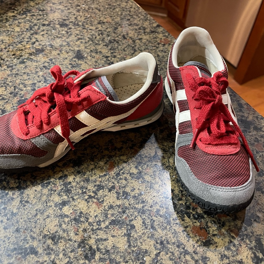 Onitsuka Tiger by Asics Red and White Kids Sneakers